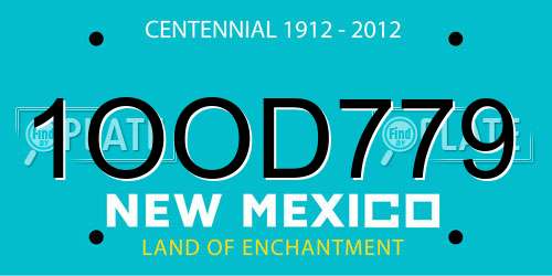 1OOD779 New Mexico License Plate