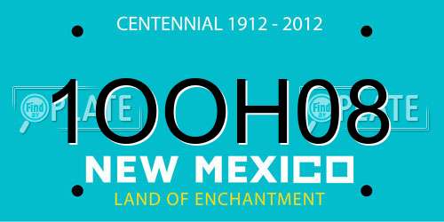 1OOH08 New Mexico License Plate