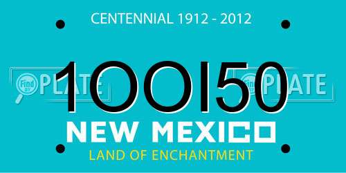 1OOI50 New Mexico License Plate