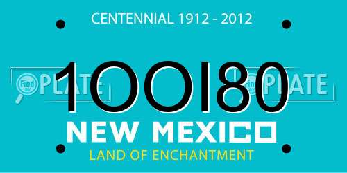 1OOI80 New Mexico License Plate
