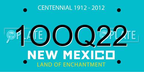 1OOQ22 New Mexico License Plate