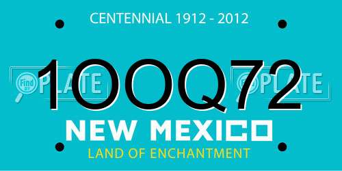 1OOQ72 New Mexico License Plate