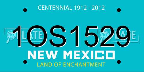 1OS1529 New Mexico License Plate