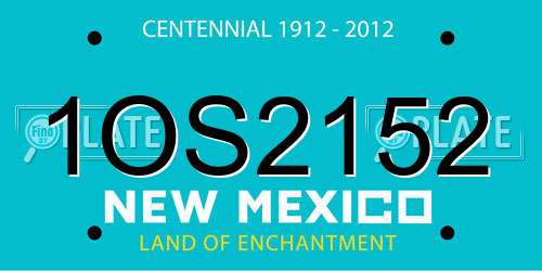 1OS2152 New Mexico License Plate
