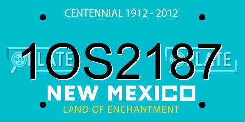1OS2187 New Mexico License Plate