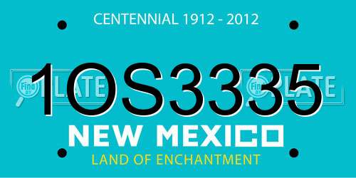 1OS3335 New Mexico License Plate