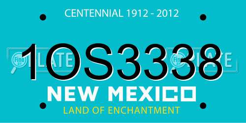 1OS3338 New Mexico License Plate