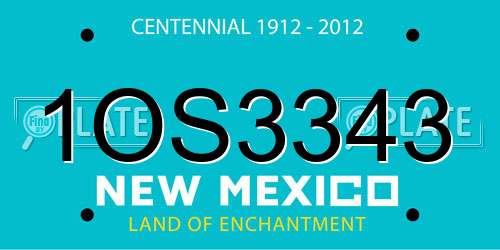 1OS3343 New Mexico License Plate