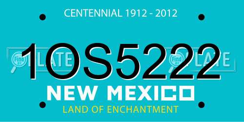 1OS5222 New Mexico License Plate