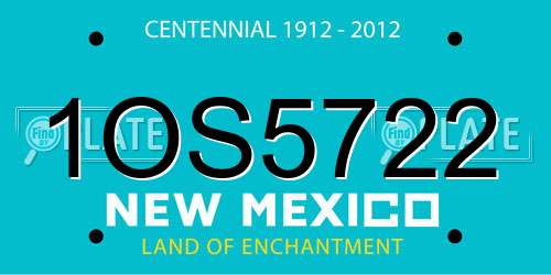 1OS5722 New Mexico License Plate