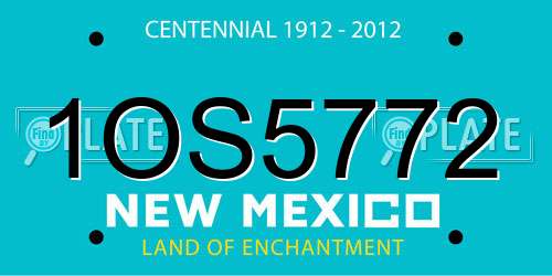1OS5772 New Mexico License Plate