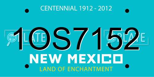 1OS7152 New Mexico License Plate