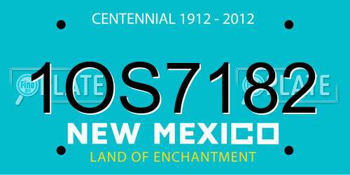 1OS7182 New Mexico License Plate