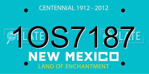 1OS7187 New Mexico License Plate
