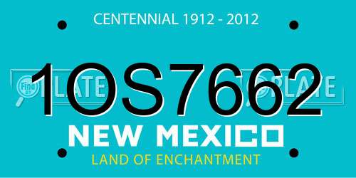 1OS7662 New Mexico License Plate