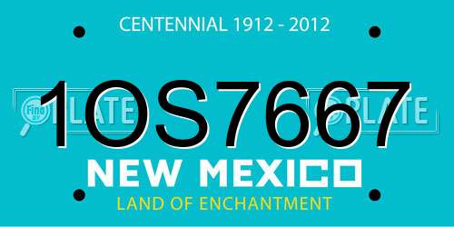 1OS7667 New Mexico License Plate