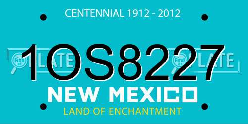 1OS8227 New Mexico License Plate