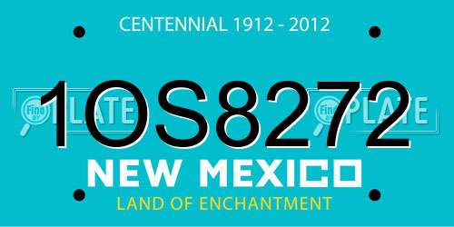 1OS8272 New Mexico License Plate