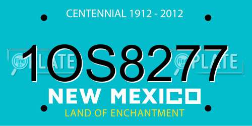 1OS8277 New Mexico License Plate
