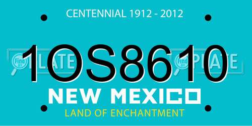 1OS8610 New Mexico License Plate