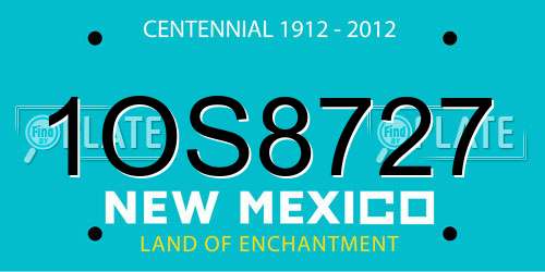 1OS8727 New Mexico License Plate