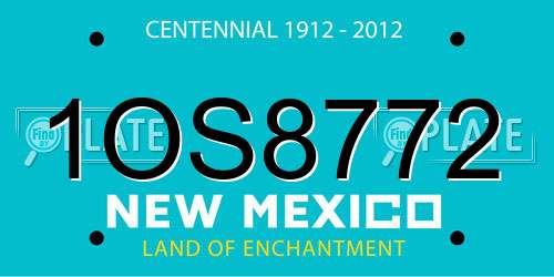1OS8772 New Mexico License Plate