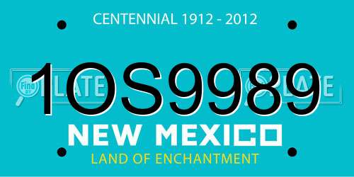 1OS9989 New Mexico License Plate