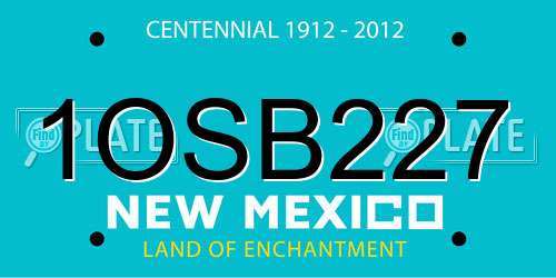 1OSB227 New Mexico License Plate