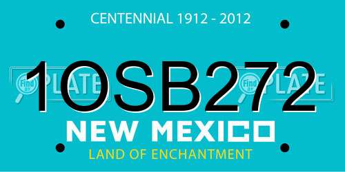 1OSB272 New Mexico License Plate
