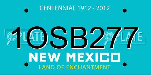 1OSB277 New Mexico License Plate