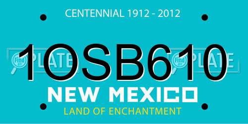 1OSB610 New Mexico License Plate