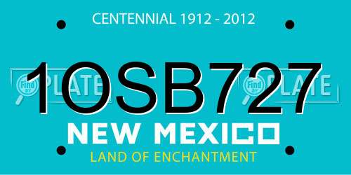 1OSB727 New Mexico License Plate