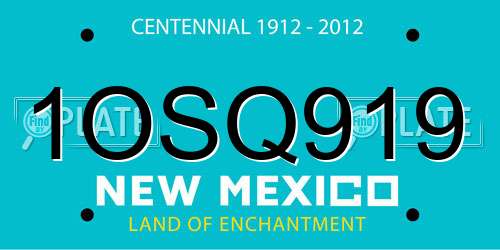 1OSQ919 New Mexico License Plate