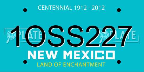 1OSS227 New Mexico License Plate