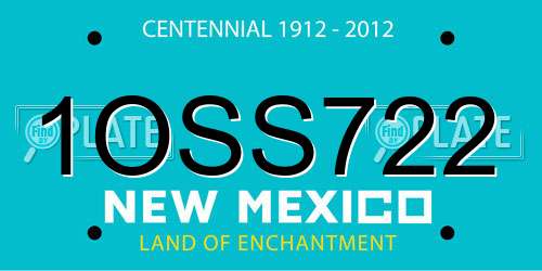 1OSS722 New Mexico License Plate
