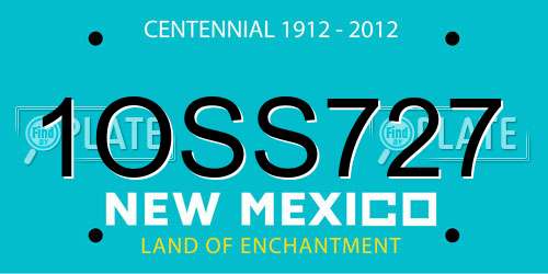 1OSS727 New Mexico License Plate