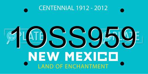 1OSS959 New Mexico License Plate