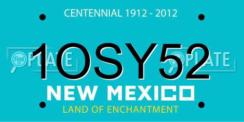 1OSY52 New Mexico License Plate