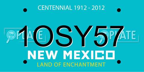 1OSY57 New Mexico License Plate