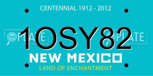 1OSY82 New Mexico License Plate