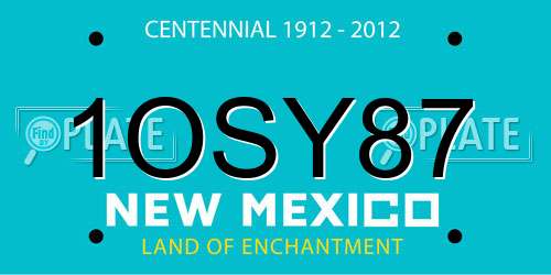 1OSY87 New Mexico License Plate