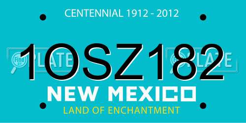 1OSZ182 New Mexico License Plate