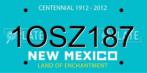 1OSZ187 New Mexico License Plate