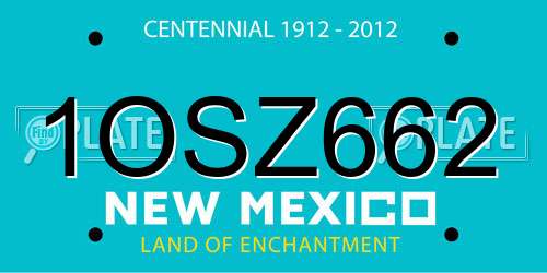 1OSZ662 New Mexico License Plate