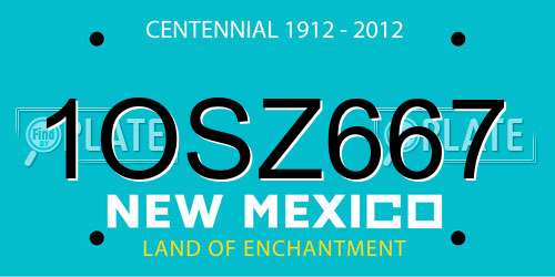1OSZ667 New Mexico License Plate
