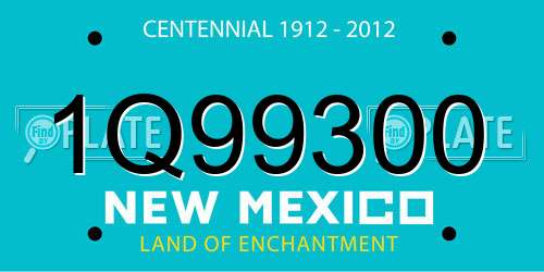 1Q99300 New Mexico License Plate