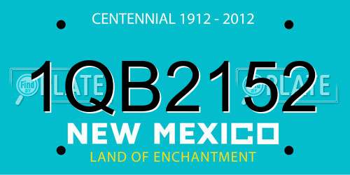 1QB2152 New Mexico License Plate