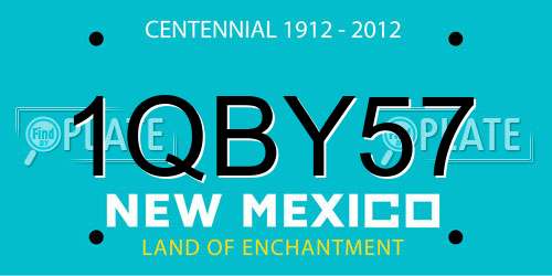 1QBY57 New Mexico License Plate