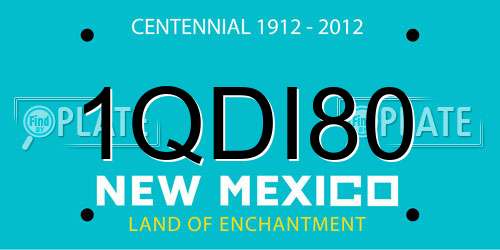 1QDI80 New Mexico License Plate