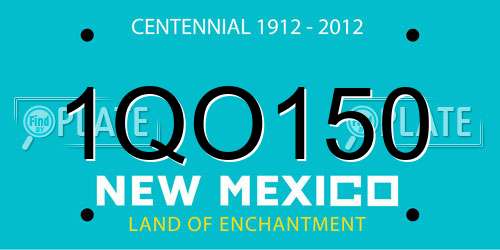 1QO150 New Mexico License Plate